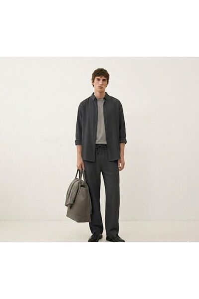 Weyeze Men's Muslin Long Sleeve Shirt & Pants Set Summer Casual Fit 2-Piece T...