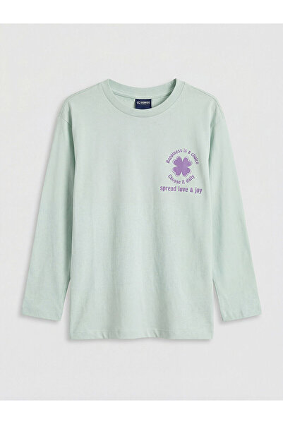 LC Waikiki Özmarka New Season Crew Neck Printed Girls' T-Shirt
