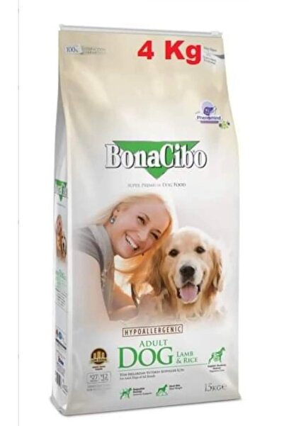BonaCibo AduLt Dog Lamb Rice Kuzu EtLi PirinçLi Köpek Mama 4 Kg