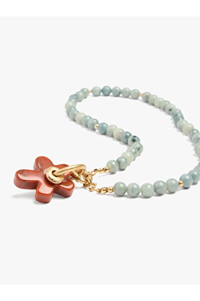 PARFOIS Taş Boncuklu Resin Çiçek Kısa Kolye.