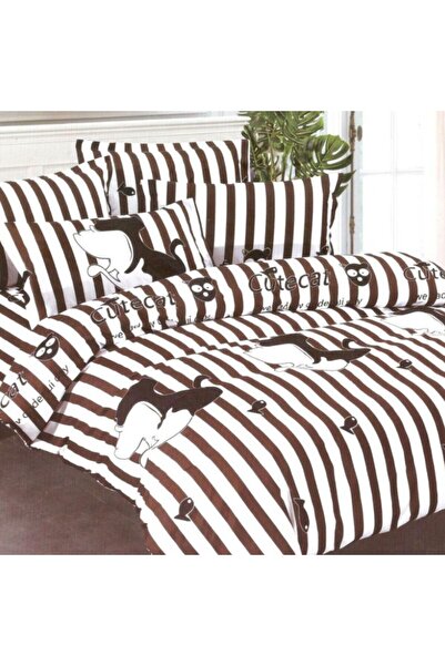 OEMN Set in de pat din bumbac satinat cu 4 piese