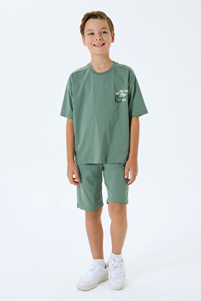 ROLY POLY Set de două piese cu tricou și pantaloni scurți pentru băieți, Verde