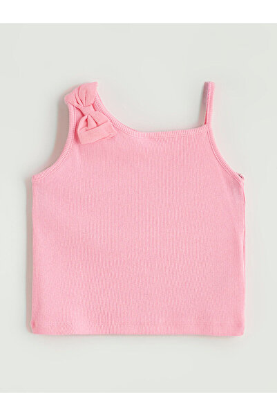 LC Waikiki Ozmarka New Season Square Collar Bow Detail Girls' Undershirt