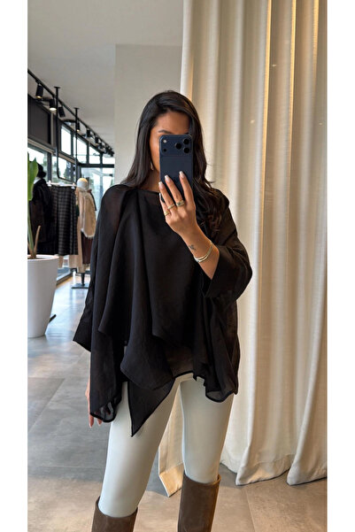 My Blog Black Flying Cape Blouse - 5026