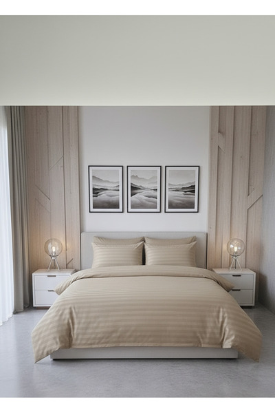 Bella Home Elite Double 4 Pieces Duvet Cover Set 200X220 cm - Cotton Satin Fa...