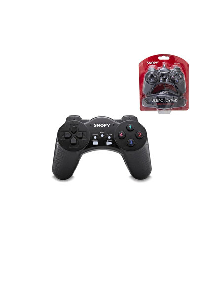 shopwave JOYPAD - GAMEPAD SİYAH OYUN KOLU USB KABLO 13 DÜĞME - 8 YÖN TETİKLEY...