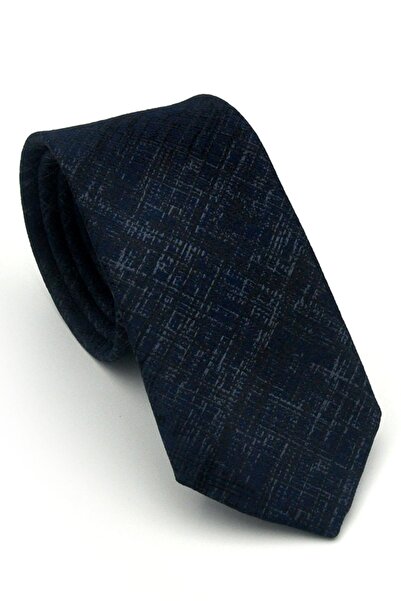 Gaffy Blue Gray Patterned Navy Blue Woven Fabric Handkerchief Slim Fit Tie //...