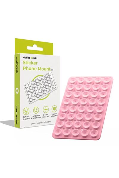 Mobile Origin Suport universal cu ventuză pentru autocolante de telefon O1, roz