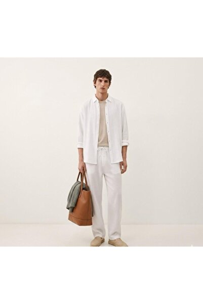 Weyeze Set cămașă și pantaloni din muselină pentru bărbați, cu mânecă lungă, ...