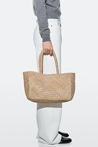 Massimo Dutti Orta boy örgülü tote çanta