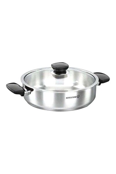 korkmaz züccaciye Korkmaz Kappa Stainless Steel Low Casserole Silver 24x6.5cm