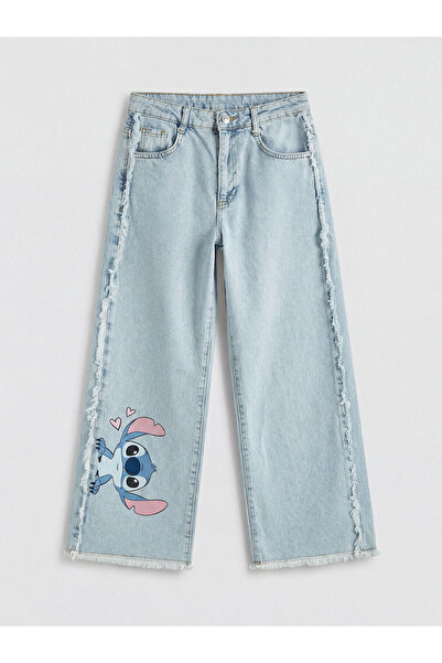 LC Waikiki Pantaloni din denim pentru fete Özmarka Yeni Sezon Wideleg Stitch ...