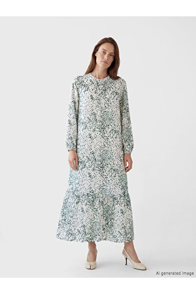 LC Waikiki Özmarka Νέα Σεζόν Φόρεμα με γιακά Με σχέδιο σε γραμμή Α Belmando