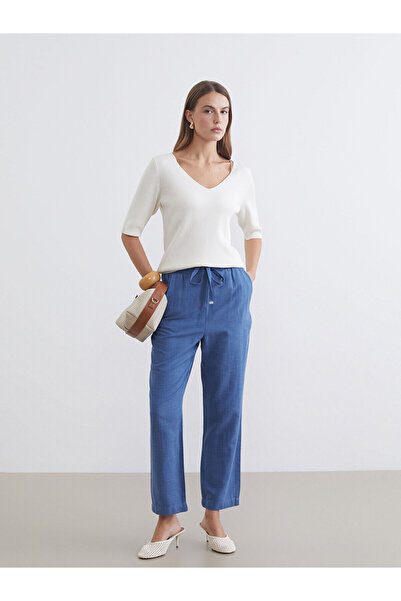 LC Waikiki Özmarka Νέα Σεζόν Γυναικείο Παντελόνι με Ελαστική Μέση και Μείγμα ...