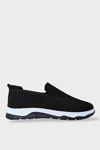 Liger Men's Breathable Knitwear Sneakers Shoes Black - White