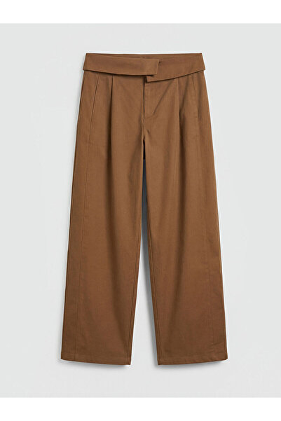 LC Waikiki Γυναικείο παντελόνι Özmarka Νέας Σεζόν με ψηλή μέση, φαρδιά μπατζά...