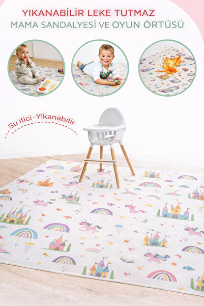 Evdek Water Repellent,Yer/ Mama Sandalyesi Altı,Aktivite,Yemek ve Oyun Örtüsü...