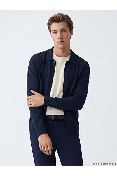 LC Waikiki Peak New Season Standard Fit Polo Neck Men's Knitwear Cardigan