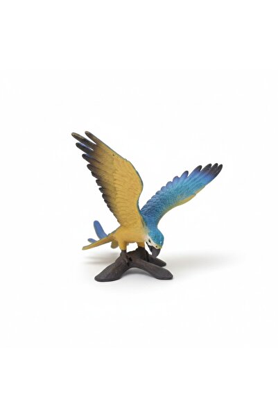 TUFY TOYS MAVİ SARI PAPAĞAN FİGÜRÜ- TROPİKAL KUŞ MODEL OYUNCAK