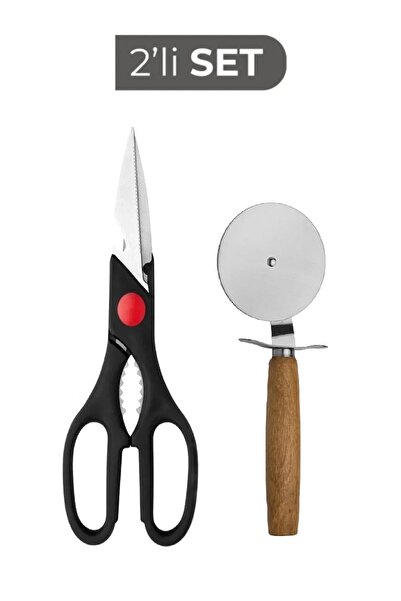 ZUZU MADE Paslanmaz Çelik Çok Amaçlı Mutfak Makası Ve Paslanmaz Çelik Bambu S...