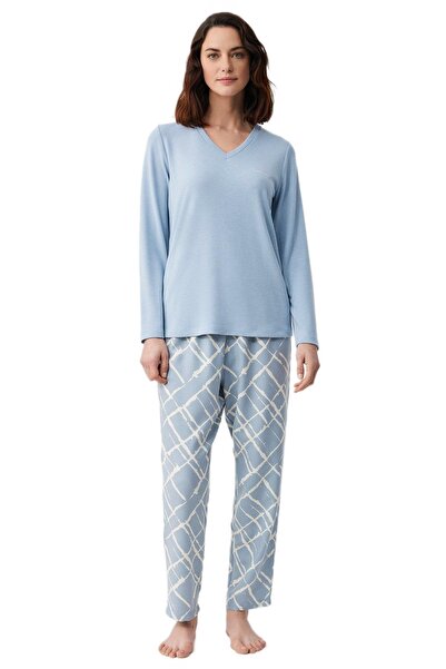 Catherine's Дамски син пижамен комплект C2819