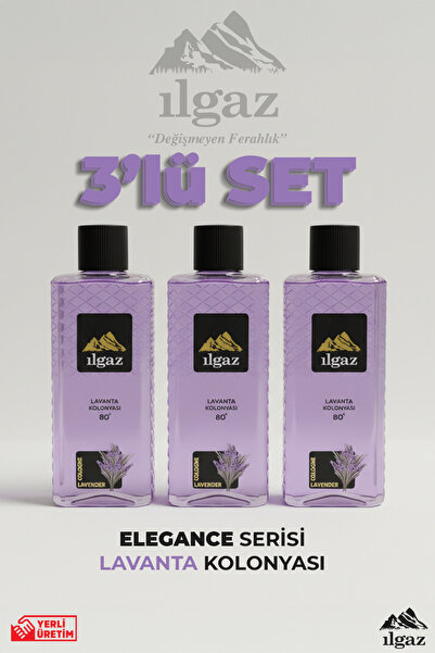 ILGAZ Lavanta Kolonyası 3'lü Set 80 Derece 400 ml | Elegance Series