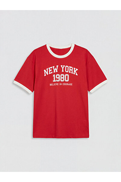 LC Waikiki Peak New Season Crew Neck New York Printed Girls' T-Shirt