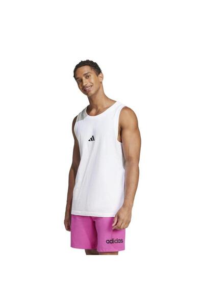 adidas Essentials Small Logo Men's White Round Neck Tank Top