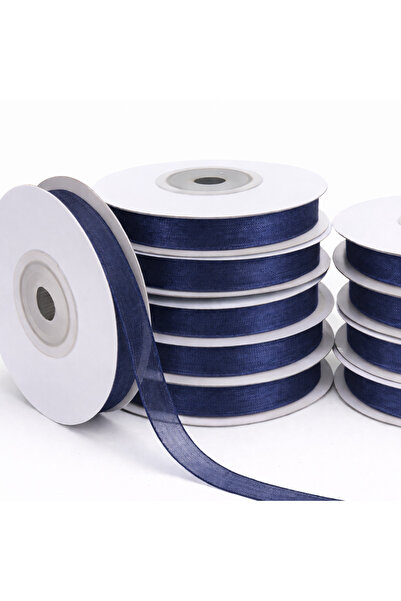 ÖZBURAK Organze Tül Kurdele Lacivert 1cm 22mt, Gelin, Bohça, Nişan, Çeyiz, He...