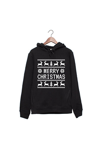 Kartier Hanorac negru unisex Merry-Christmas