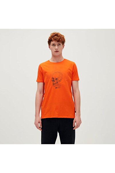 Bad Bear تي شيرت رجالي من Reborn باللون البرتقالي برقبة دائرية