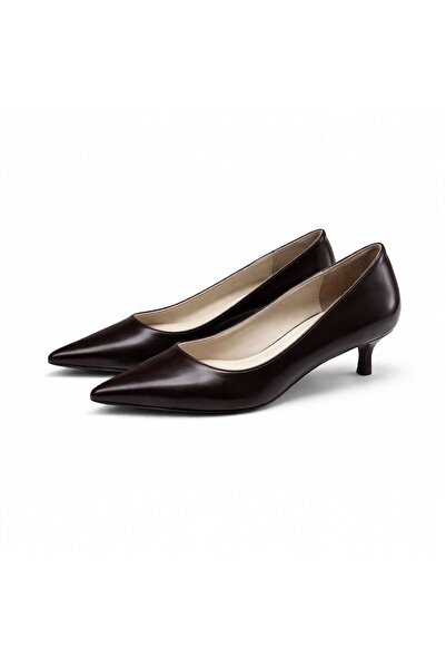 PATRON SHOES Genuine Leather 4 cm Heeled Pointed Toe Women's Stiletto