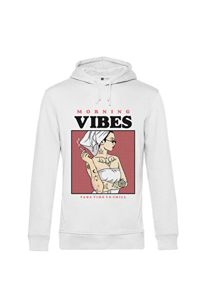 Kartier Hanorac alb unisex Morning vibes