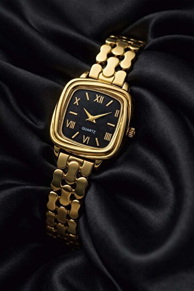 İnogge Women's Steel Watch Gold Color Black Dial Vintage Luxury Edition Class...