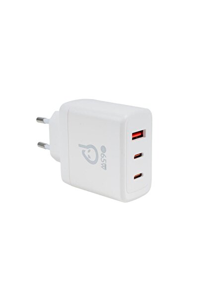 Spacer Incarcator retea SPAR-TRIOQ-04, 65 W, 2x USB Type-C, 1x USB (Alb)