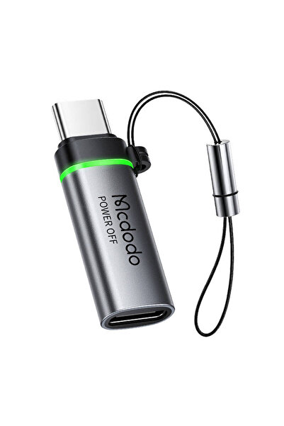 Mcdodo Adaptor OT-2450 USB-C mamă la USB-C mascul 5A LED argintiu