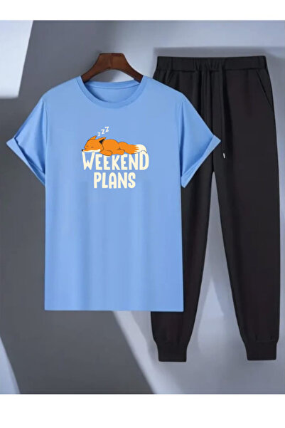 LAVİTTA Wekeend Printed Sweatpants and T-Shirt - Jogger Pants T-Shirt Bottom ...