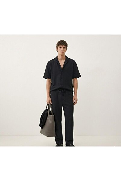 Weyeze Men's Crepe Short Sleeve Shirt & Pants Set Summer Casual Fit 2-Piece B...