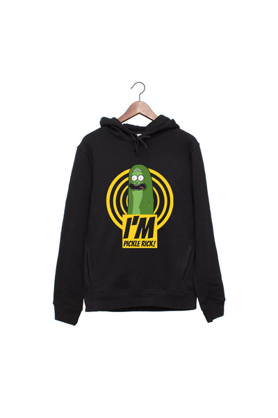 Kartier Pickle Rick unisex black sweatshirt
