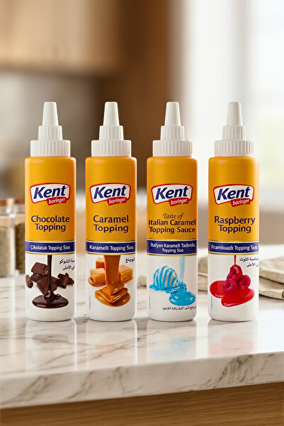 Kent Boringer Topping Sos 4'lü Avantajlı Set (Çikolatalı-Frambuazlı-İtalyan K...