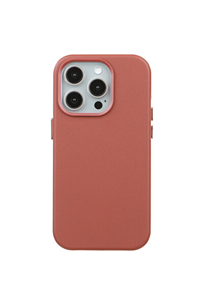 Casen iPhone 14 Pro Uyumlu Vegan Deri Gizli MagSafe Kılıf Turkuaz Renk Premiu...