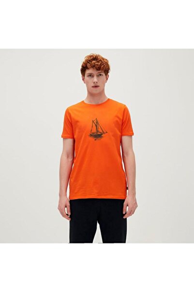 Bad Bear تي شيرت Art Of Journey للرجال باللون البرتقالي برقبة دائرية