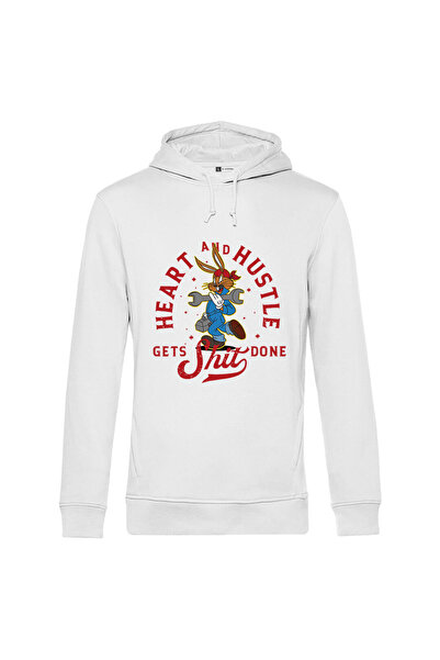 Kartier Hanorac alb unisex Heart and hustle