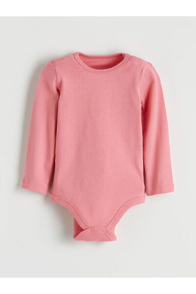 LC Waikiki Crew Neck Long Sleeve Baby Girl Snap Body 3Pcs
