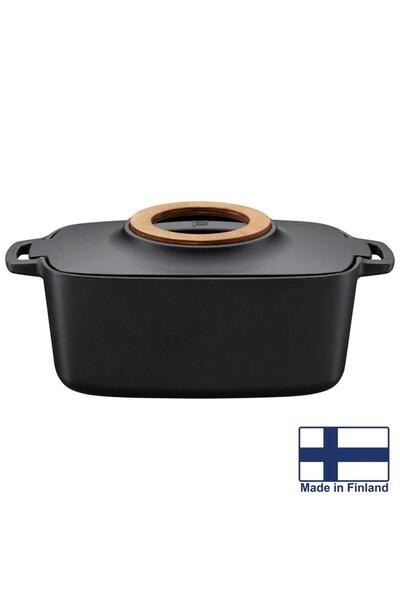 FiSKARS Cratita cu capac, din fonta, antiaderenta, Norden, 5 l (Negru)