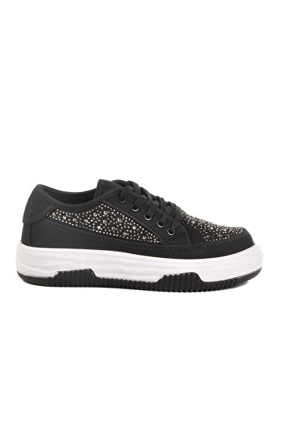Aspor Black Stone Lace-Up Women's Sports Shoes