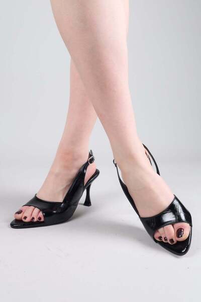 Birikon JOLA Deschisă în față și în spate pantofi cu toc NEGRU