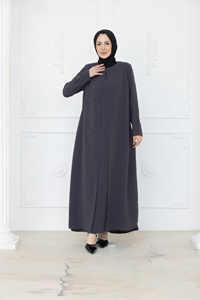 KMKkombin KADIN TAM BOY TAŞ İŞLEMELİ ŞIK ELBİSE-7018
