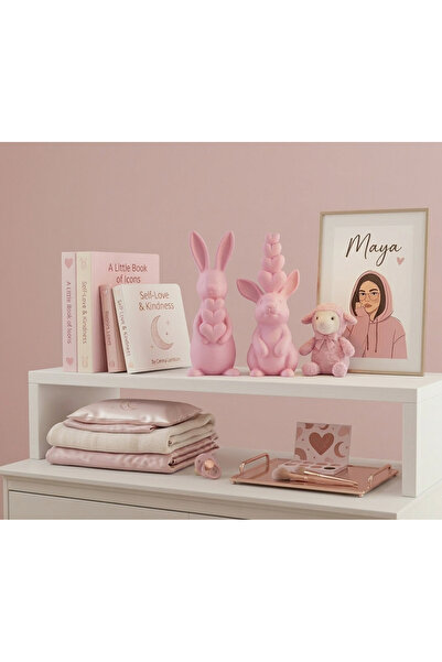 Kafs Store Tavşan Dekoratif Obje – Bebek Odası & Çocuk Odası Raf Süsü – Minim...