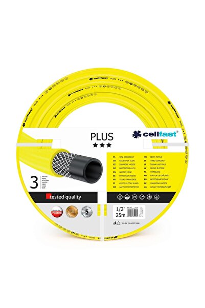 Cellfast Furtun de gradina, 3 straturi, 1/2", 25 m, Plus